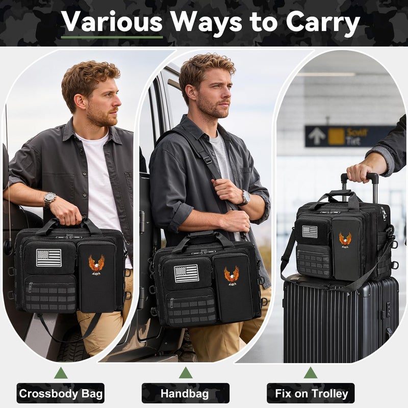 BYIECLD Tactical Laptop Bag for Men, 14 Inch & 18 Inch Military Messenger Bag, 900D Nylon Water Resistant Computer Bag with Luggage Strap, Multipurpose Work Bag for Travel, Business, Campus - Image 4