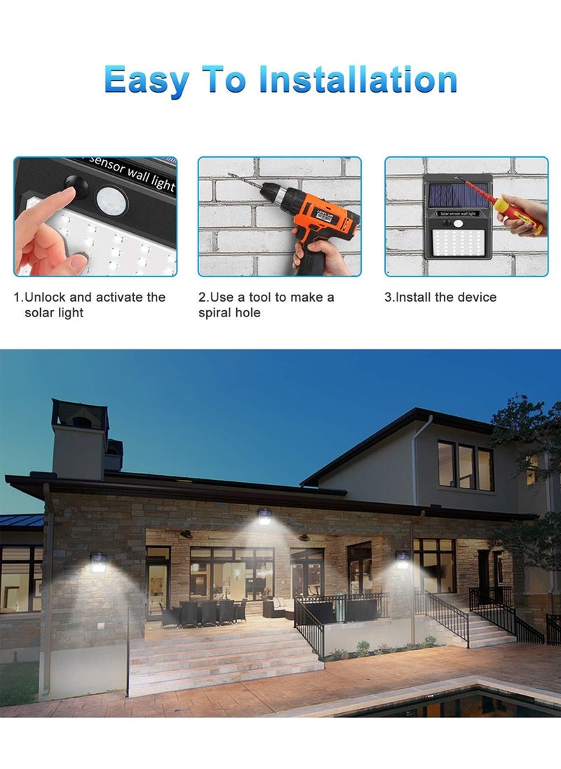 LEOKOR 6 Pack Solar Lights Outdoor Solar Security Lights 3 Working Mode Solar Motion Sensor Lights Wireless IP 65 Waterproof Outdoor Lights  - Image 5