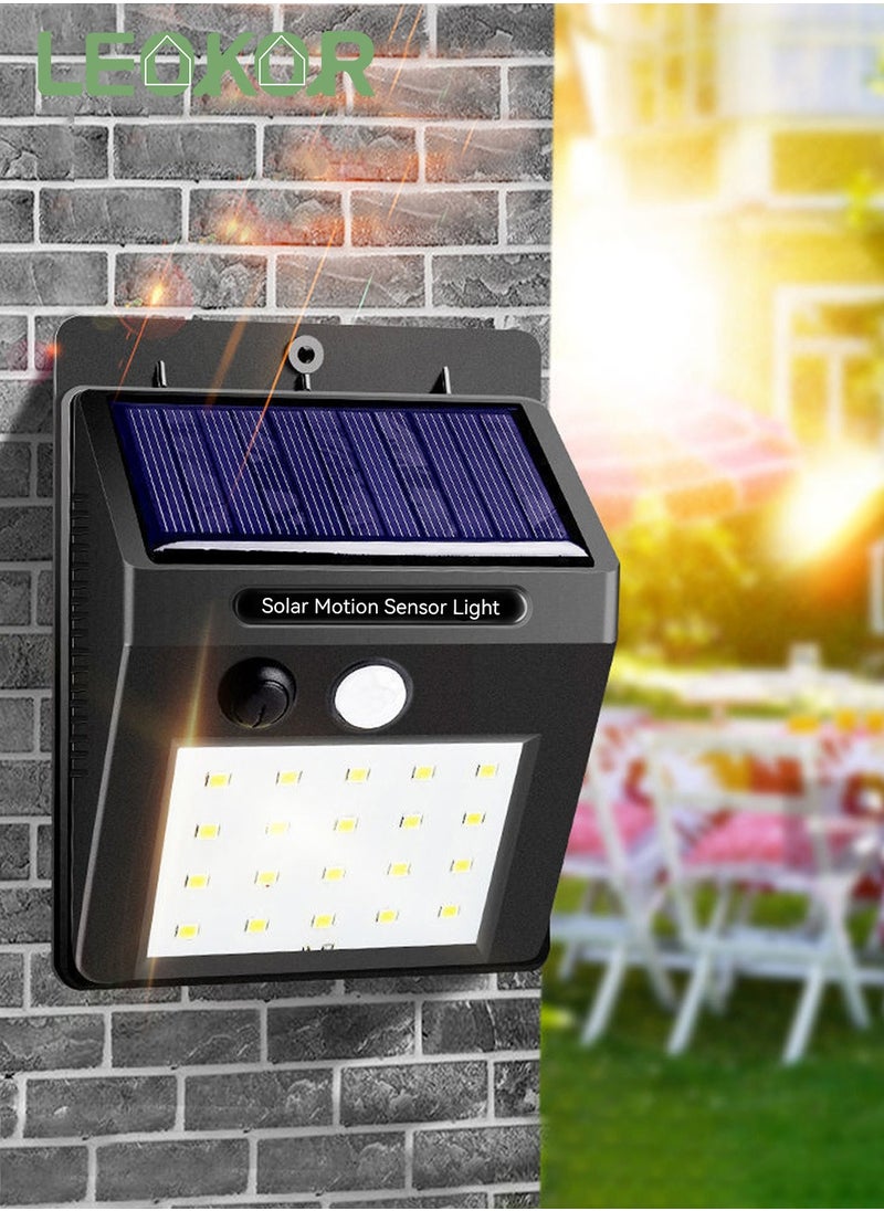 LEOKOR 6 Pack Solar Lights Outdoor Solar Security Lights 3 Working Mode Solar Motion Sensor Lights Wireless IP 65 Waterproof Outdoor Lights  - Image 2