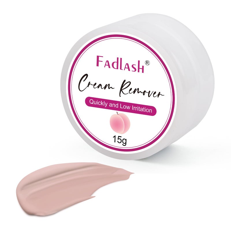 مزيل تمديد الرموش 15 جرام كريم مزيل رموش العين سريع ومنخفض التهيج مزيل للرموش لتمديد الرموش للبشرة الحساسة مزيل لاصق الرموش لصالون مزيل لاصق الرموش من فادلاش بيش