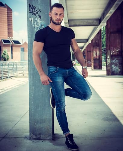 Andrew Scott Classic Men's White Short Sleeve Undershirts V Neck T Shirt - Multi & Bulk Wholesale Packs - Image 4
