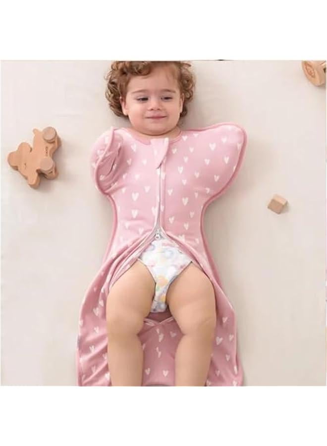 Soft Cotton Baby Swaddle Wrap for 0-6 Months Infants, Arms Up Design, Unisex Beige Leaf Pattern - Perfect Newborn Gift - Image 3