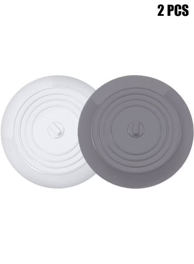 Set of 2 Silicone Tub Stoppers - 6 Inches Sink Stoppers - Flat Bathtub Drain Covers, Hair Catchers and Suction Bathtub Plugs for Kitchen, Bathroom and Laundry - Image 1