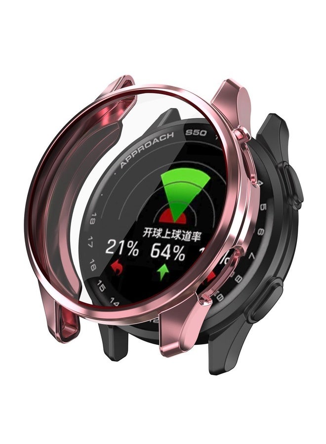BURAQ For Garmin Approach S50 Electroplated TPU Full Coverage Watch Protective Case(Rose Pink) - Image 1