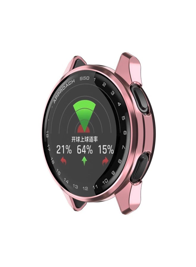 BURAQ For Garmin Approach S50 Electroplated TPU Full Coverage Watch Protective Case(Rose Pink) - Image 2