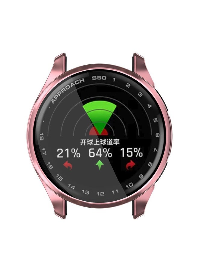 BURAQ For Garmin Approach S50 Electroplated TPU Full Coverage Watch Protective Case(Rose Pink) - Image 4
