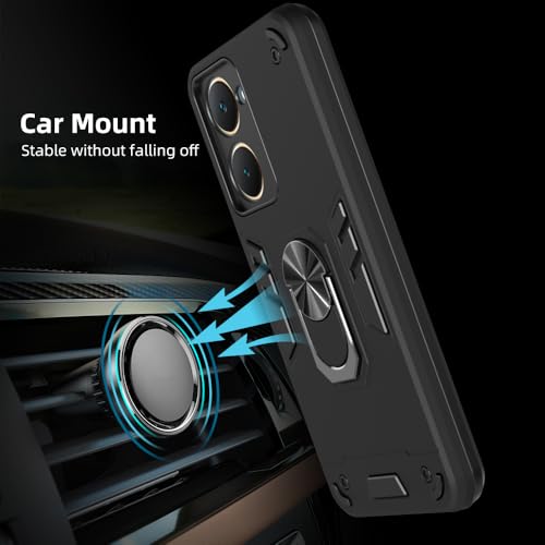 Casotec Armor Defender Case | Rotating Ring Holder & Kickstand in-Built | Military Grade Armor | 360 Degree Protection Back Cover for Vivo T3 Lite 5G/Y18/Y18e/Y28s 5G/Y28e 5G/Y03 4G/Z9 Lite 5G (Black) - Image 5