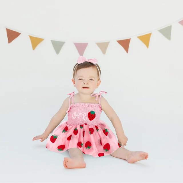 TITKKOP Baby Girl 1st Birthday Clothes One Year Old Tulle Romper Sleeveless Bodysuit Cake Smash Outfits(Pink4,9-12M) - Image 2