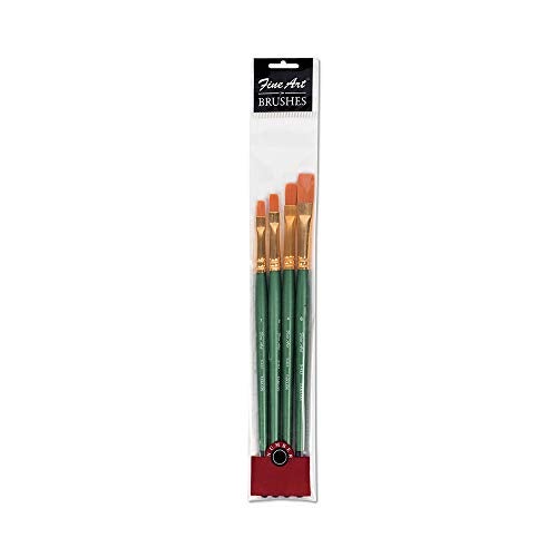 Fine Art Pidilite Fevicryl Fine Art Synthetic Taklon Flat Brush Set of 4, Paint Brush Set for Painting with Acrylic, Watercolours, Oil Colours, (Size: 1,2,4,6) - Image 1