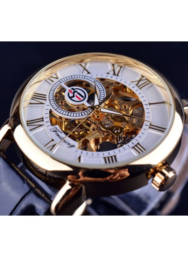 FORSINING Men's 3D Hollow See-Through Case Mechanical Watch - Image 1