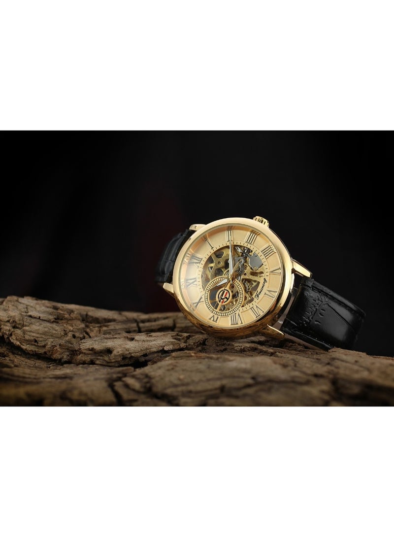 FORSINING Men's 3D Hollow See-Through Case Mechanical Watch - Image 2