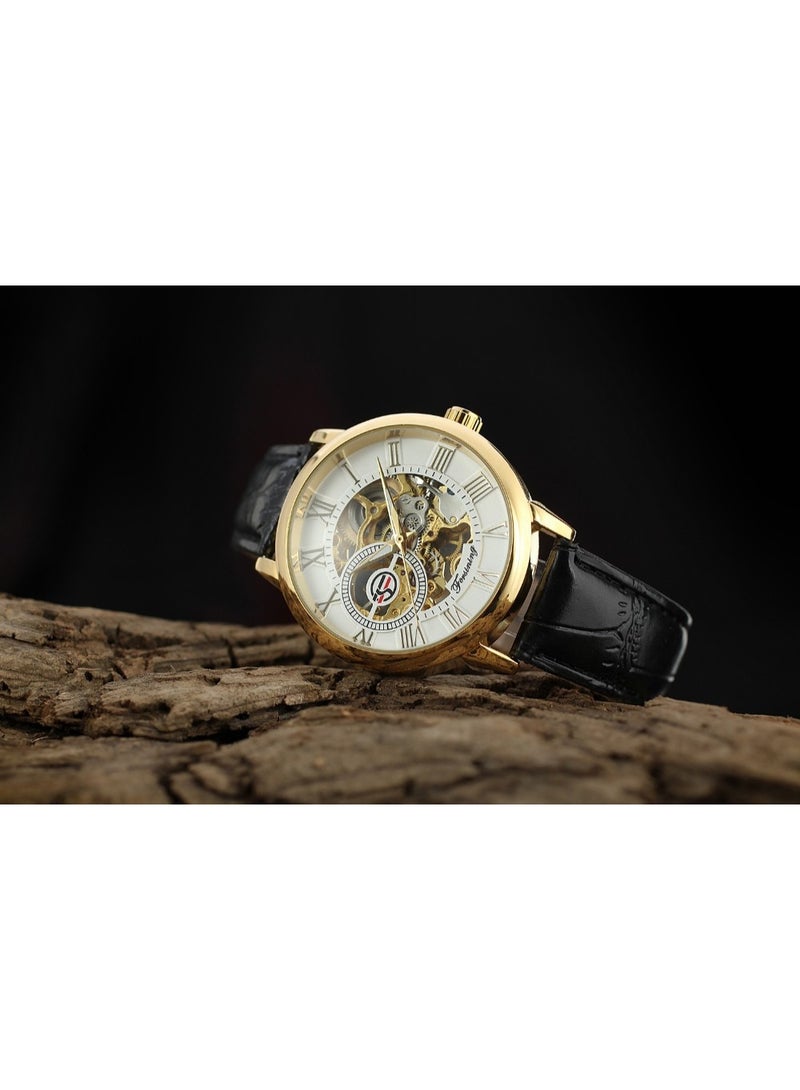 FORSINING Men's 3D Hollow See-Through Case Mechanical Watch - Image 4