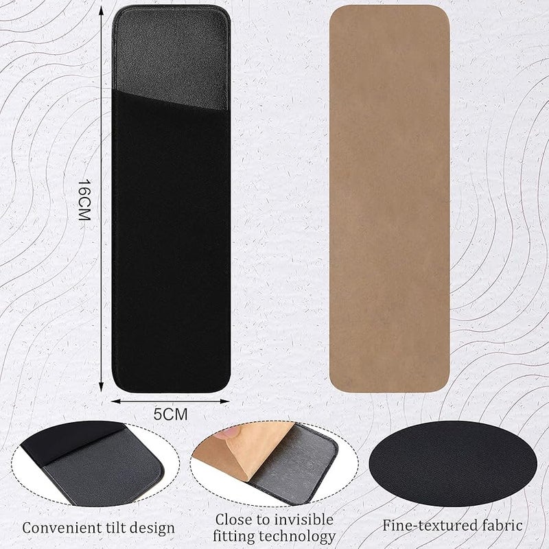 Chinco 4 Pack Adhesive Pen Holder for Notebook Easy to Remove Notebook Pen Holder Black Journal Pen Holder Stick on Pen Holder Reusable Pen Sleeve Pouch for Hardcover Journals, Notebooks, Pad - Image 2