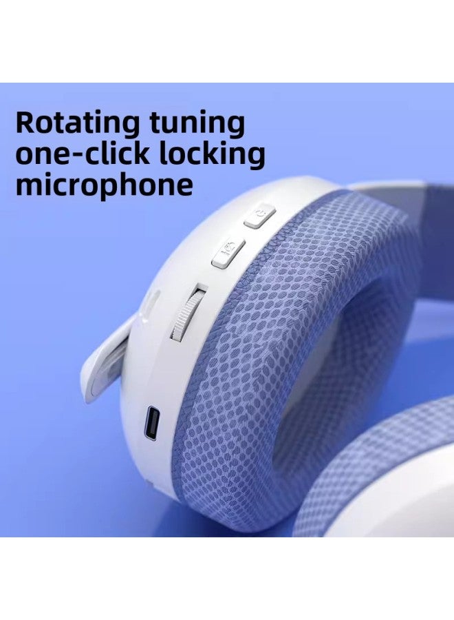 Tarantula S6 Wireless Bluetooth Three-Mode Headset Wired Lightweight Gaming Laptop Desktop-Color:S6 White Three-mode Headphones  - Image 4