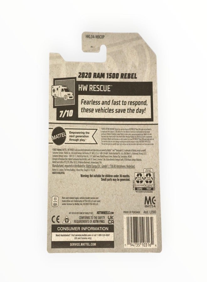 MATCHBOX ماتش بوكس هوت ويلز 2020 رام 1500 ريبيل، HW إنقاذ 7/10 [أصفر] كنز عادي 238/250 - Image 2