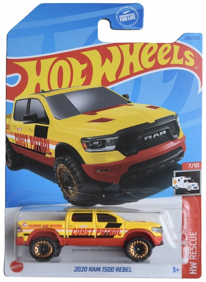 MATCHBOX ماتش بوكس هوت ويلز 2020 رام 1500 ريبيل، HW إنقاذ 7/10 [أصفر] كنز عادي 238/250 - Image 1