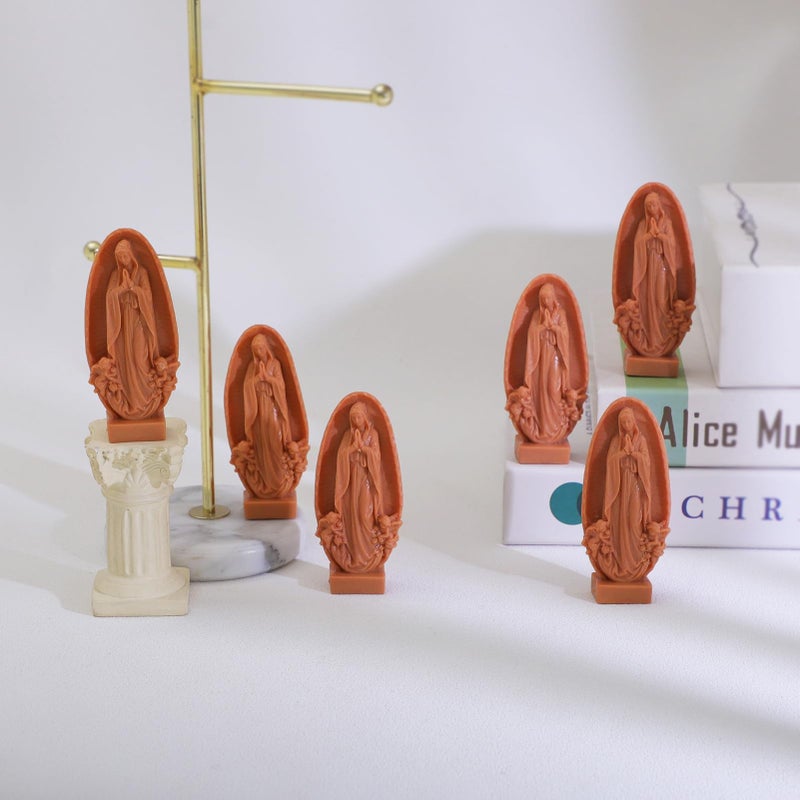 KOMI Our Lady of Guadalupe Mini Statues with Prayer Card Virgen De Guadalupe Figurines for Car Dashboard Decor Baptism Favors Religious Church Keepsake for Boys Girls Guests Pack of 6 - Image 4