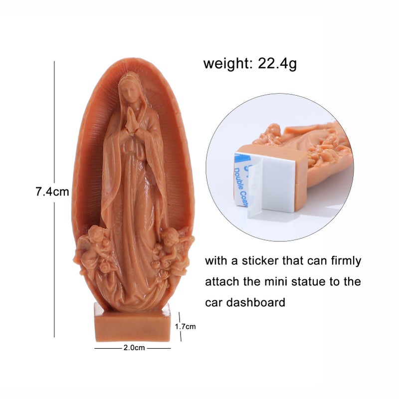 KOMI Our Lady of Guadalupe Mini Statues with Prayer Card Virgen De Guadalupe Figurines for Car Dashboard Decor Baptism Favors Religious Church Keepsake for Boys Girls Guests Pack of 6 - Image 3