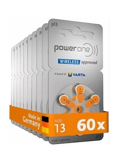 PowerOne Power One P13 Mercury Free Hearing Aid Batteries - 60 Count 