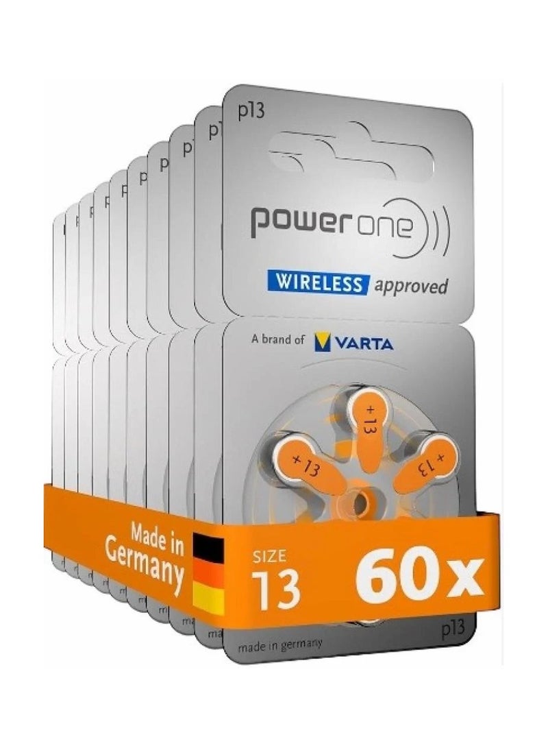PowerOne Power One P13 Mercury Free Hearing Aid Batteries - 60 Count