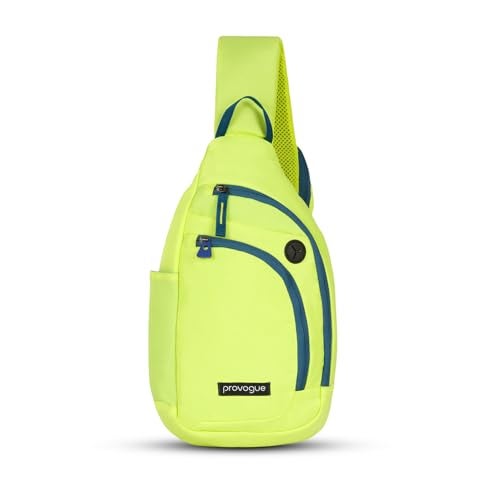 Provogue Bolt Crossbody Bag for Men and Women, Sling Bag, Small Backpack, Multi-pocket Bag for Travel, Chest Bag with 8" Tab Pocket, One Side Shoulder Bag, Glow Lime - Image 1