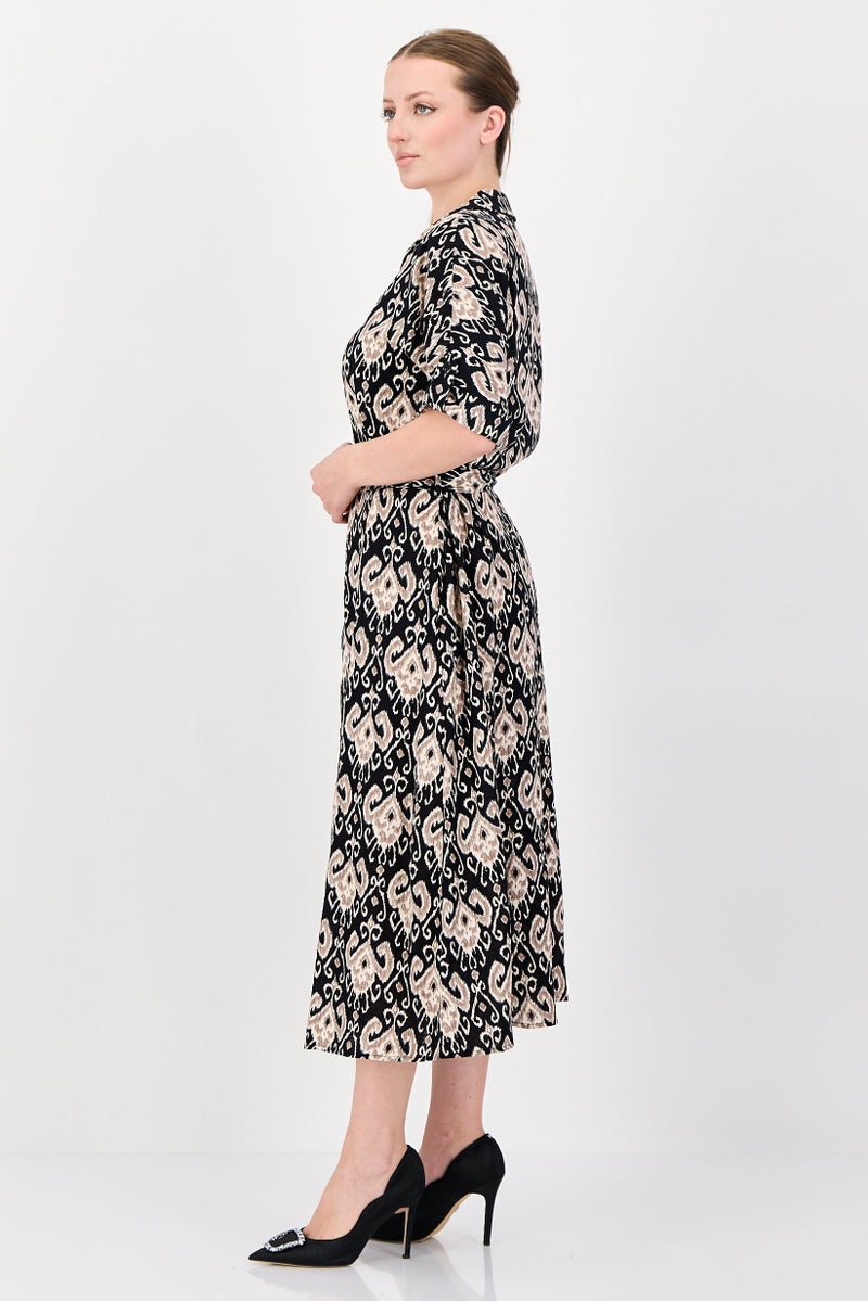 bebe Women Allover Print Midi Dress, Multicolor - Image 3