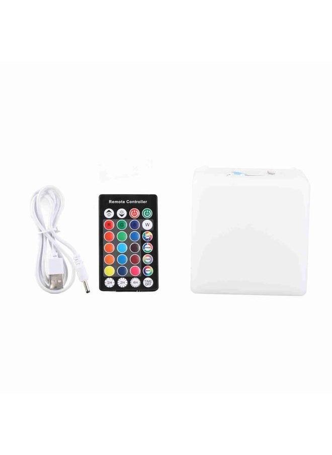 NIBEMINENT - LED Cube Light 4 Level Brightness Adjustment Multicolored Color Changing Rechargeable Light Cube with Remote Control - Image 1