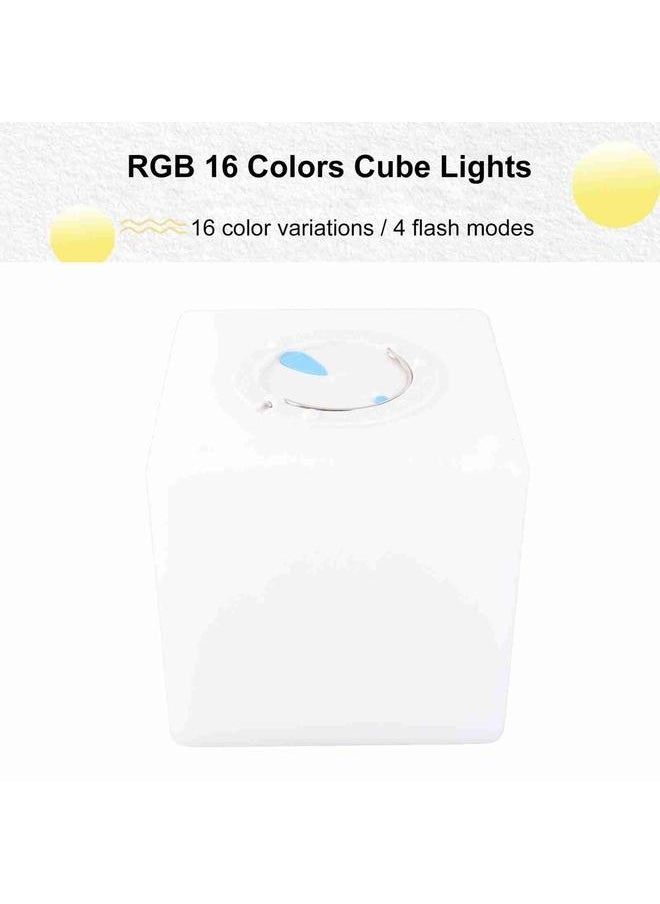 NIBEMINENT - LED Cube Light 4 Level Brightness Adjustment Multicolored Color Changing Rechargeable Light Cube with Remote Control - Image 1