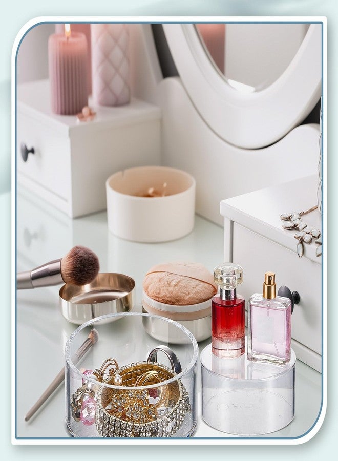 جيريفي مجموعة جيريفي من 6 قطع من حوامل العرض الأكريليكية، بأحجام 5.91 بوصة، 5.12 بوصة، 3.54 بوصة، رفوف دائرية شفافة متداخلة بقاعدة مجوفة لعرض المجوهرات على سطح الطاولة، 3 أحجام - Image 4