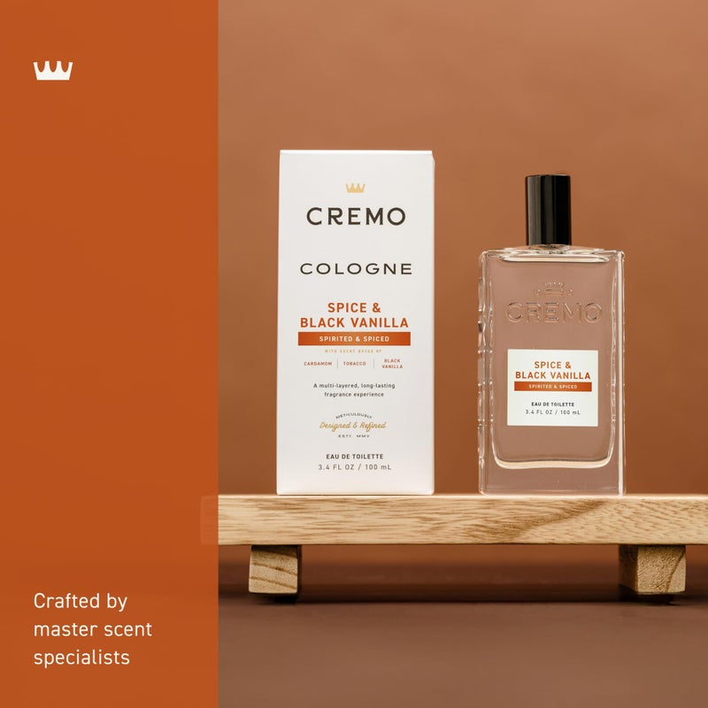 Cremo Cologne For Men - Spice & Black Vanilla Mens Cologne Spray, An Explosion of Vibrant Spices, Dark Woods and Black Vanilla, Multi-Layered Signature Men's Fragrances, 3.4 Fl Oz - Image 2