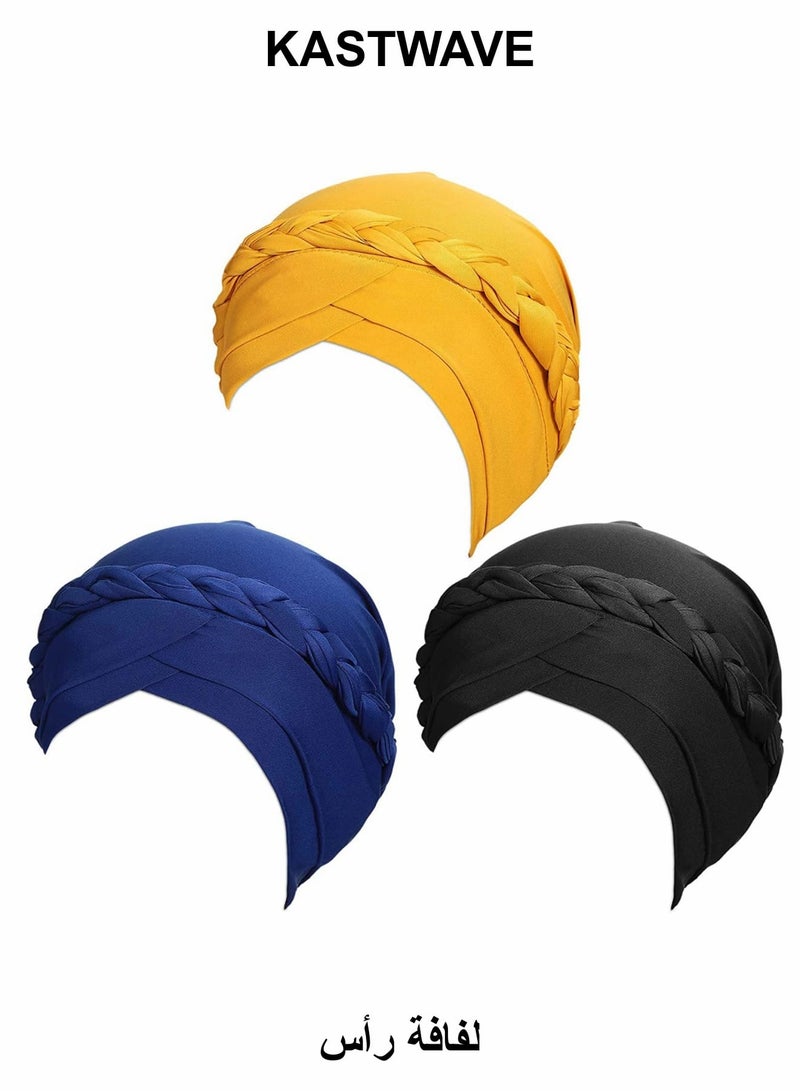 KASTWAVE Turban Head Wrap Pink Pattern Head Scarf Soft Flower Print Head Cover Cap Headwear for Women and Girls(3 Pieces ) - Image 1