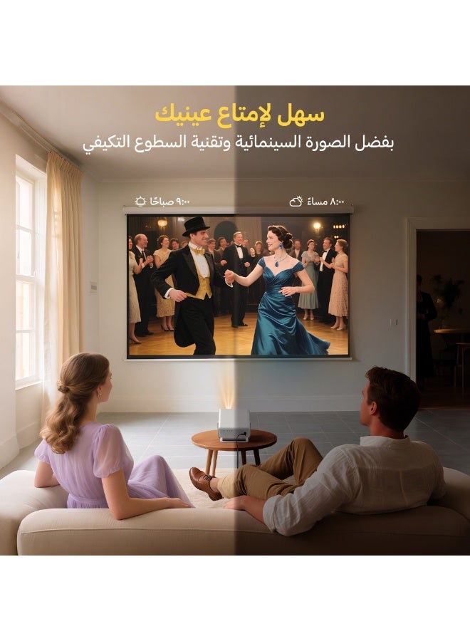 إكسجودي [جاهز لنتفليكس، سطوع 650 ANSI] مثبت الكاميرا XGODY A6Pro يدعم دقة 1080P الأصلية، ودقة 8K، ونظام أندرويد 14، وضبط تلقائي للصورة، وزاوية رؤية 135 درجة، وواي فاي 6، وبلوتوث 5.2، ونظام سينما منزلية - Image 5