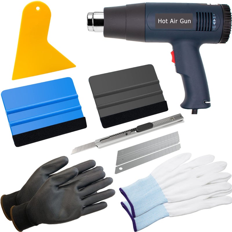 Spanno Tools Spanno Car Vinyl Wrap Tool Kit for Car Film Installation Includes Heat Gun, Felt Squeegee, Plastic Scraper and Vinyl Wrap Glovesâ€¦ - Image 1