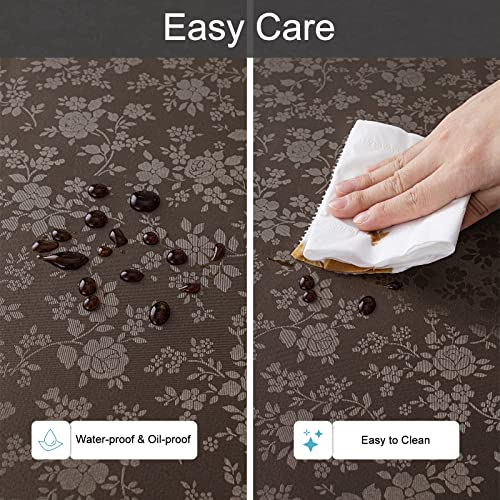 Smiry Rectangle Table Cloth, Waterproof Heavy Duty Vinyl Tablecloths, Wipeable Washable Table Cover for Kitchen and Dining Room (Coffee, 60" X 84") - Image 4