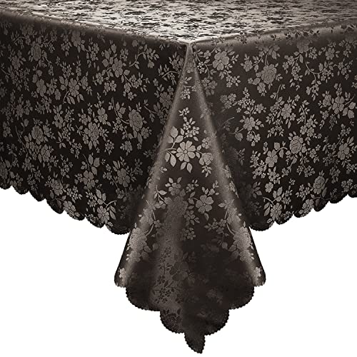 Smiry Rectangle Table Cloth, Waterproof Heavy Duty Vinyl Tablecloths, Wipeable Washable Table Cover for Kitchen and Dining Room (Coffee, 60" X 84") - Image 1