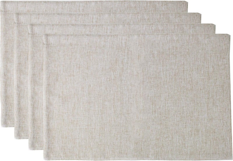 Fennco Styles Fennco Styles Classic Woven Textile Decorative 12 x 18 Inch Table Placemats Set of 4  Natural Table Place Mats for Family Dinner Banquets Special Events and Home Dcor  - Image 1