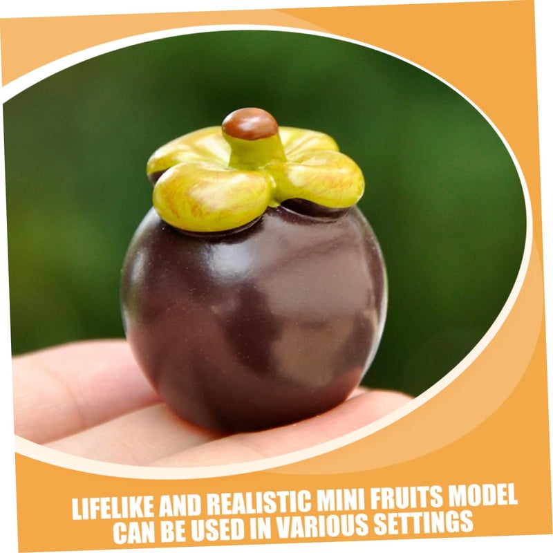 6Pcs Mini Resin Mangosteen Fruit Models For Dollhouse Decor And DIY Projects - Image 4