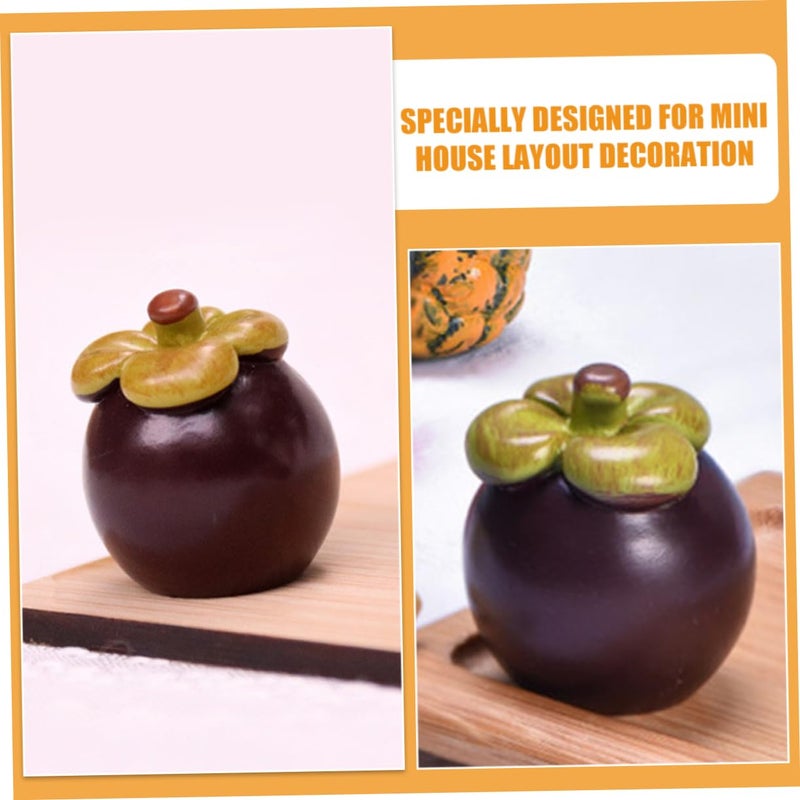 6Pcs Mini Resin Mangosteen Fruit Models For Dollhouse Decor And DIY Projects - Image 5