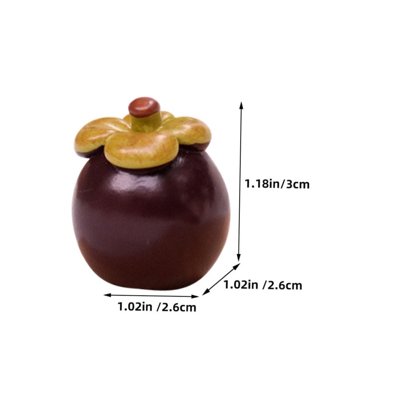 6Pcs Mini Resin Mangosteen Fruit Models For Dollhouse Decor And DIY Projects - Image 3