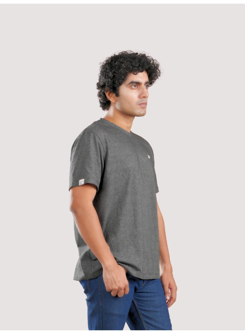ROAR FOR GOOD Men's Oversized Solid T-Shirt | Relaxed Fit Round Neck Half Sleeve Casual Tee | Soft Cotton Blend Everyday Wear T-Shirt - Image 2