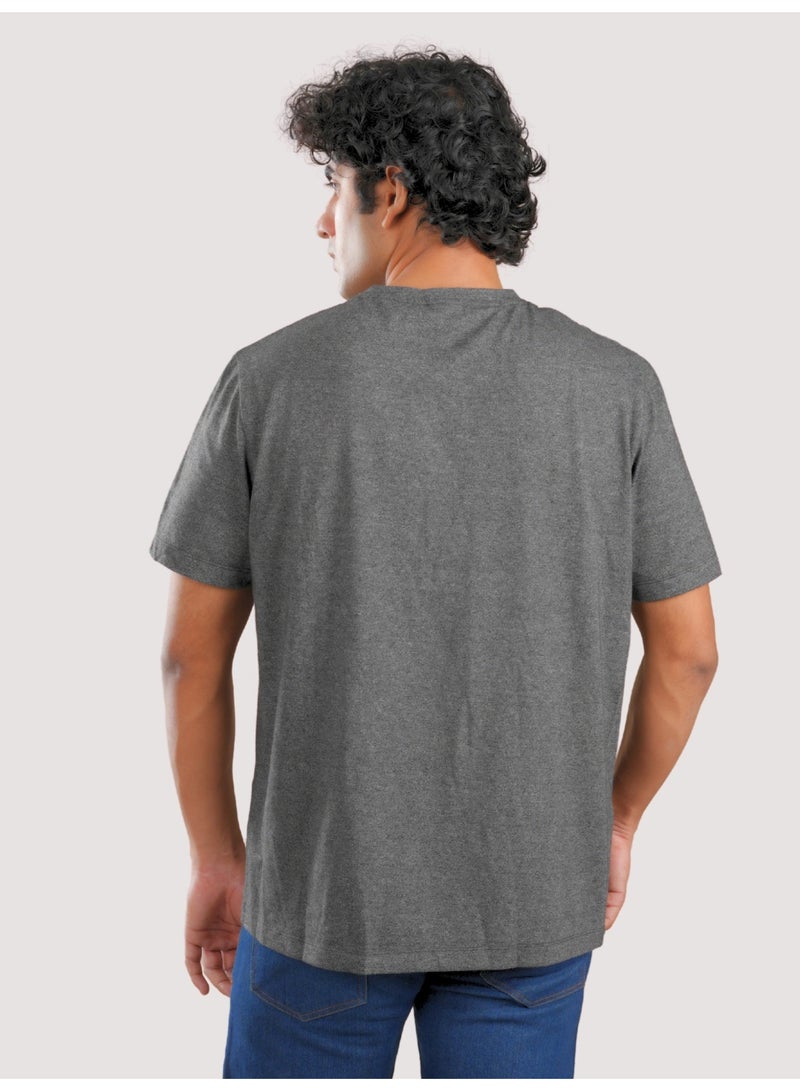 ROAR FOR GOOD Men's Oversized Solid T-Shirt | Relaxed Fit Round Neck Half Sleeve Casual Tee | Soft Cotton Blend Everyday Wear T-Shirt - Image 4