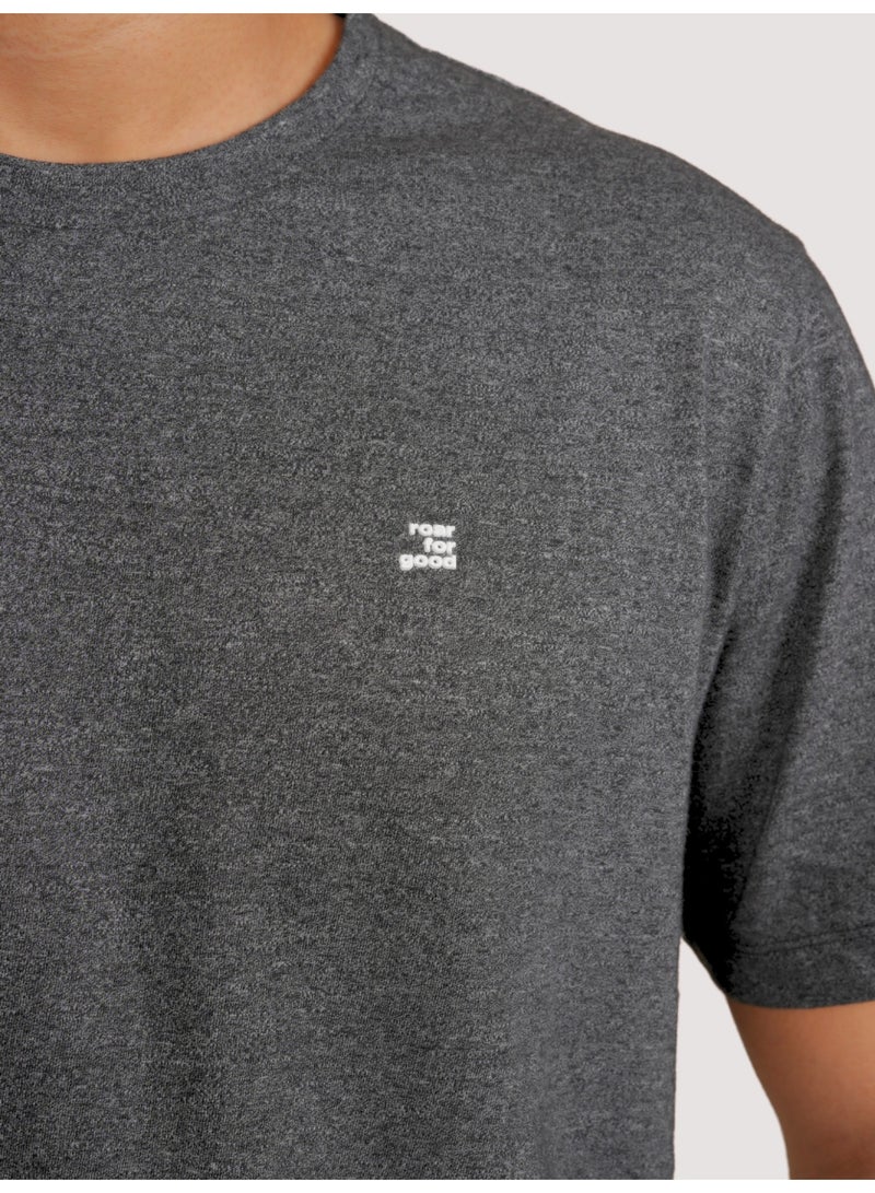 ROAR FOR GOOD Men's Oversized Solid T-Shirt | Relaxed Fit Round Neck Half Sleeve Casual Tee | Soft Cotton Blend Everyday Wear T-Shirt - Image 3