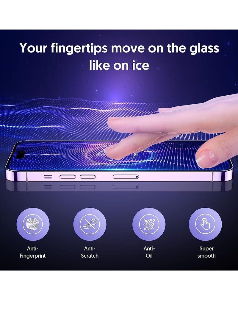 [3+3 Pack] for iPhone 15 Pro Max Screen Protector with Camera Lens Protector, 9H Tempered Glass Film, HD Clear Sensitive Full Coverage Protector for iphone 15 Pro Max (iphone 15 Pro Max) - Image 5