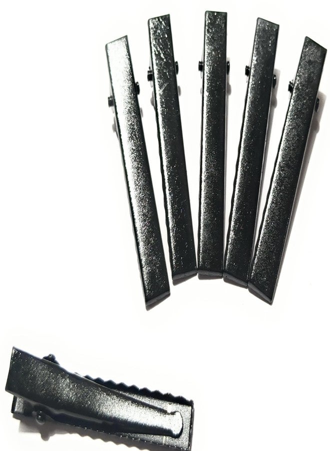 (black paint 4.5 cm 100 pcs) Flat Metal Single Prong Alligator DIY Barrette Bow Hair Clips Color Metal Hair Clips klip Pins Single Prong Metal Alligator For Making Styling Cute Hair Bows