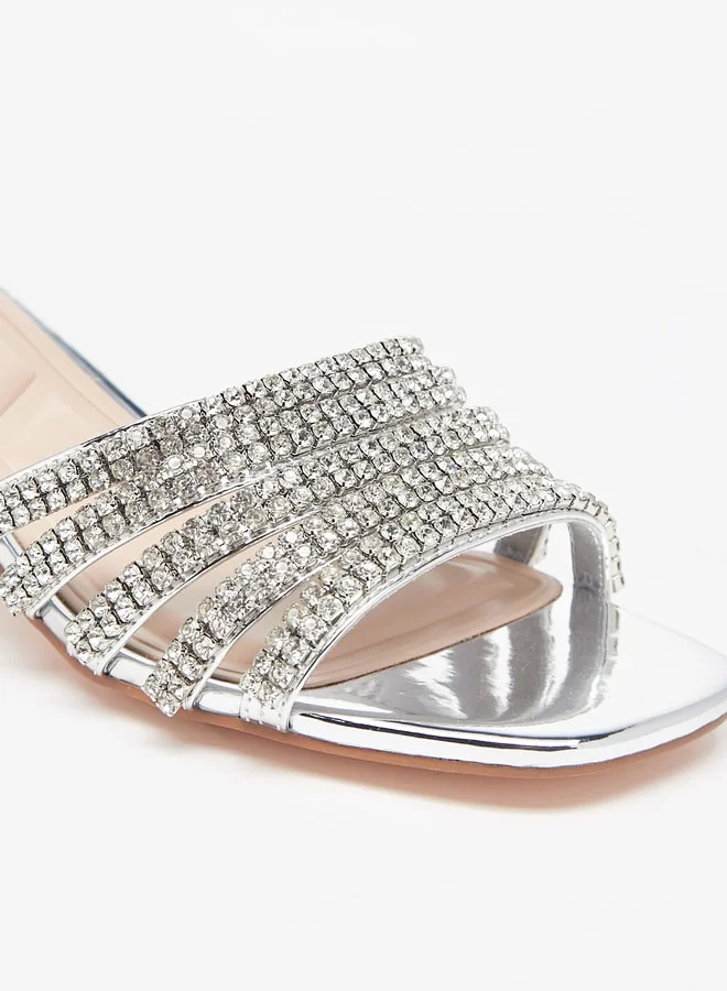 سيليست Women's Embellished Slip-On Sandals with Block Heels