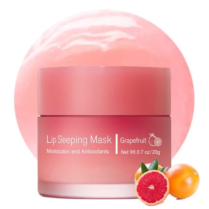 Loske Sleeping lip mask, Nourish & Hydrate Lip Mask With Vitamin C, Antioxidants, Lip Balm, Lip Skin Care, Improve Lip Color, Reduce Lip Lines (Grapefruit) - Image 1
