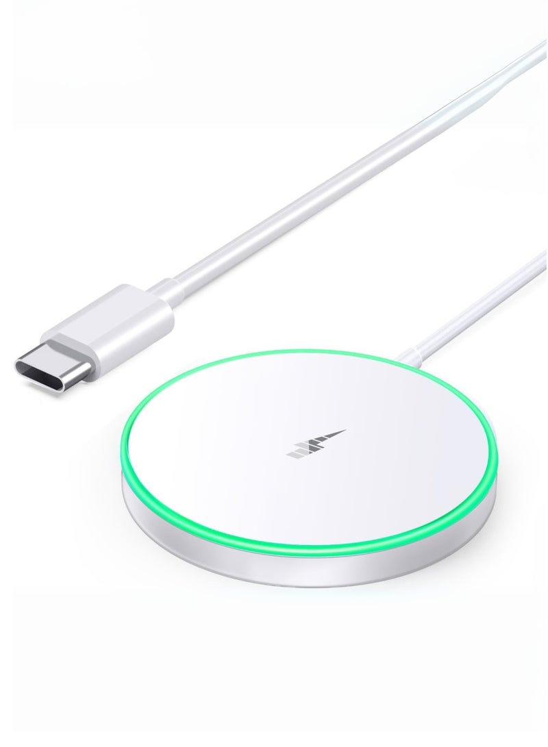 Earldom 15W MFi Certified MagSafe Wireless Charger | Fast Magnetic Charging Pad with Type-C PD Cable | Compatible with iPhone 12/13/14/15 Series | Magnetic Snap-On | Qi-Certified | Slim & Portable - Image 3