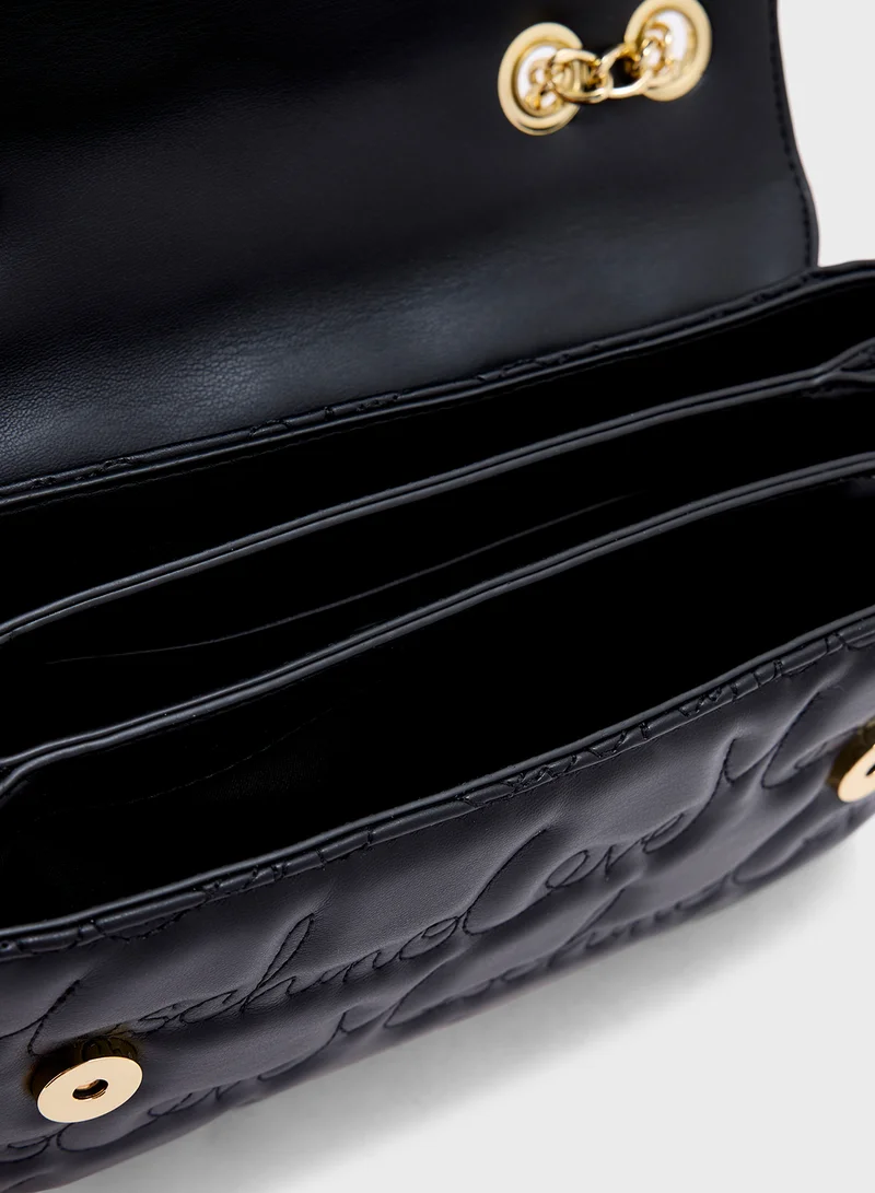 لوف موسكينو Chain Detailed Flap Over Crossbody