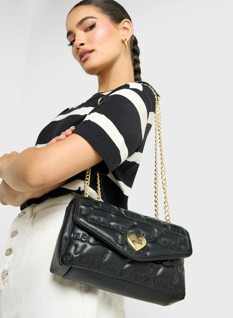 لوف موسكينو Chain Detailed Flap Over Crossbody