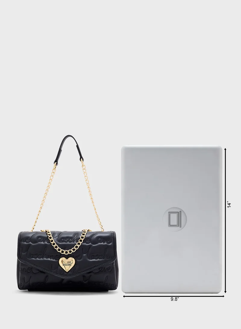 لوف موسكينو Chain Detailed Flap Over Crossbody